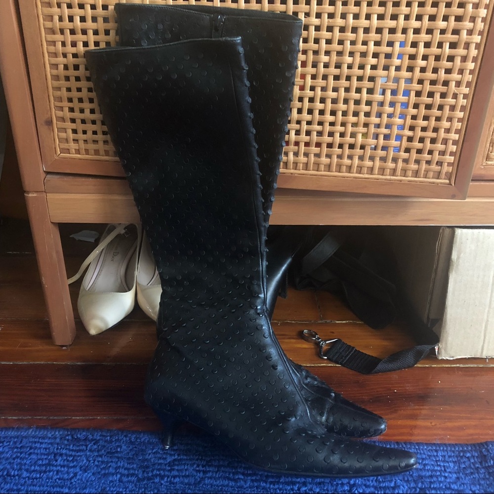 COPY - Vintage Archival Helmut Lang Black Perforated Leather Calf High Boots